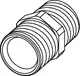 TECE-Anschlussstück mit gewindetragender Form, geeignet für Rohrverbindungen, in cylindrical Design mit einer flachen Fläche für Montage.